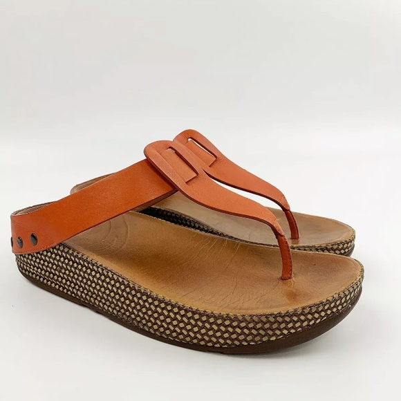 Fitflop Shoes | Fitflop Sandal 39 8 Orange Ibiza Stud Platform 85 | Poshmark